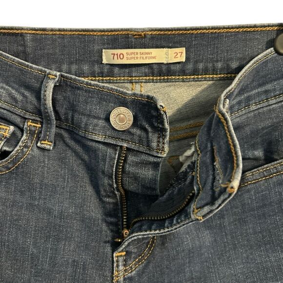 Levis Levi’s 710 Super Skinny Jeans Dark Wash Size 27 - Picture 10 of 14